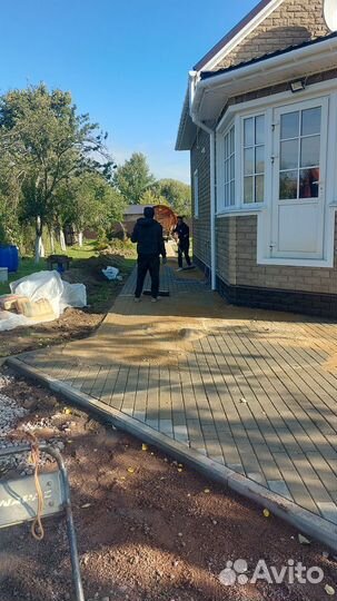 Укладка тротуарной плитки, брусчатки