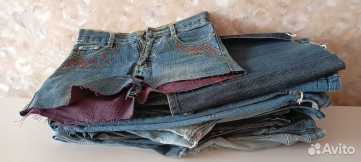 Джинсы женские бу для рукоделия и творчества 7.8