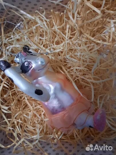 Елочная игрушка Корова балерина