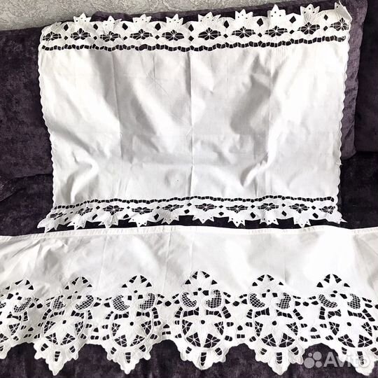 Текстиль старинный: салфетки, подзор, платочки