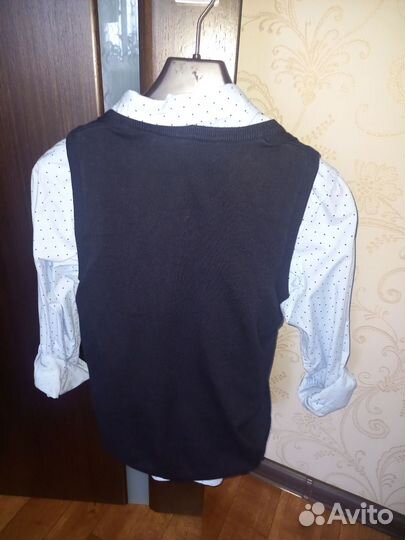 Школьная рубашка + желетка Reserved