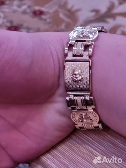 Мужской золотой браслет versace
