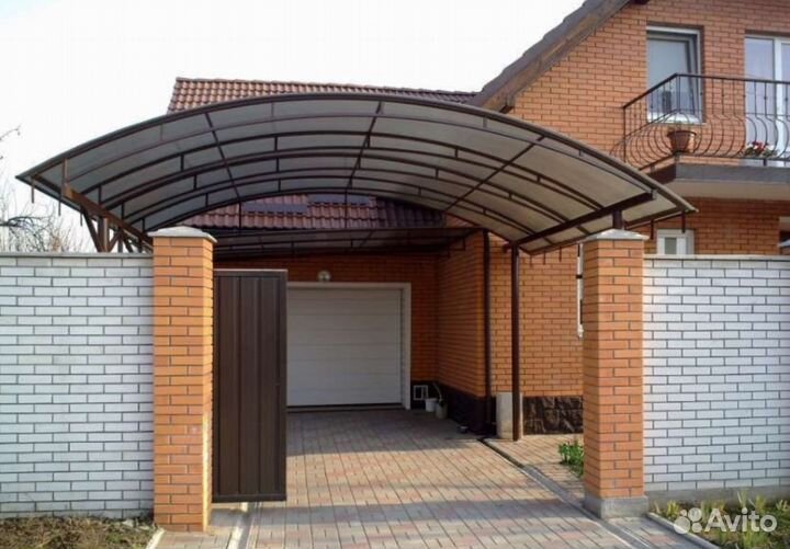 Навес перед гаражом