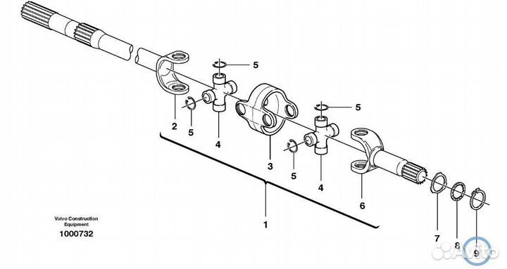 6193699M1 Стопорное кольцо полуоси экскаватор