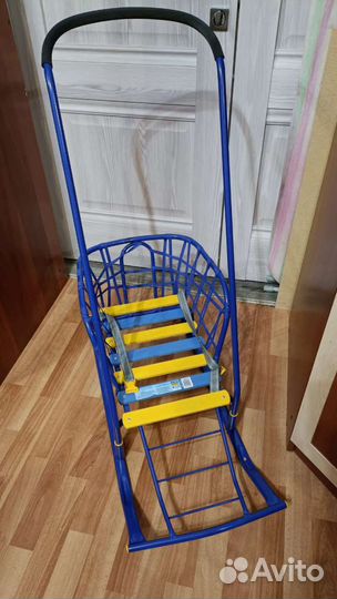 Детские зимние санки на колесах