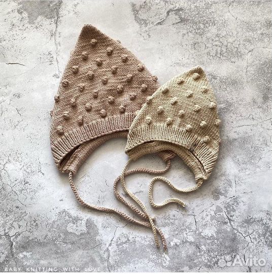 Шапочка Эльф с шишечками вязаная ручная работа