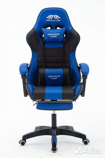 Игровое кресло черно-синее без подставки