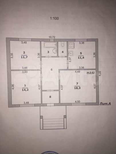 Дом 73,8 м² на участке 9,8 сот.