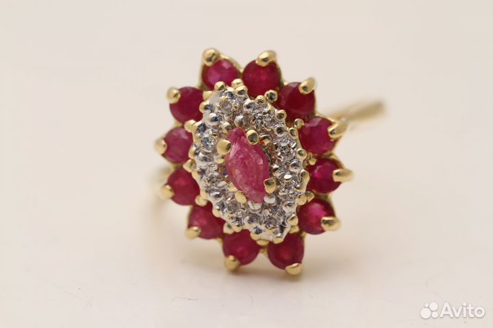 Кольцо с Рубинами 1.50ct. Made in Italy