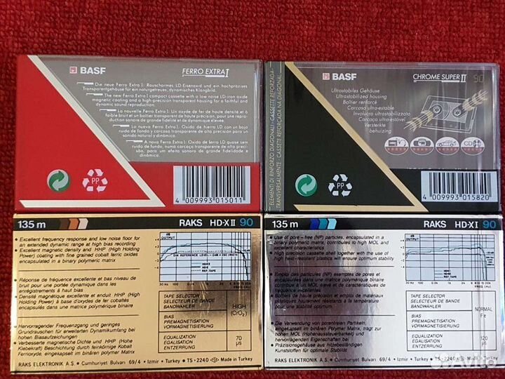 Аудиокассеты новые Basf, Raks, maxell
