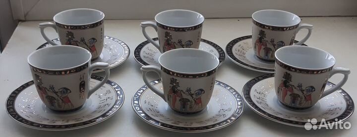 Фарфоровые кофейные пары.Египет.Комплек 6 шт.Новые