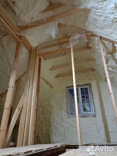 Утепление, теплоизоляция пенополиуретаном мансарды