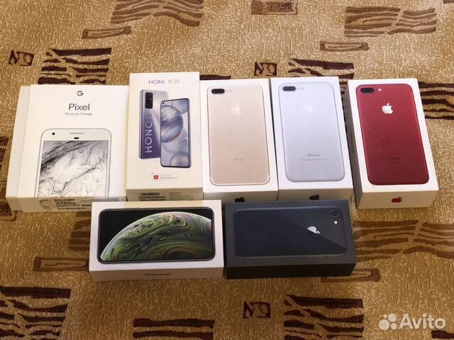Коробки от телефонов iPhone Samsung Honor