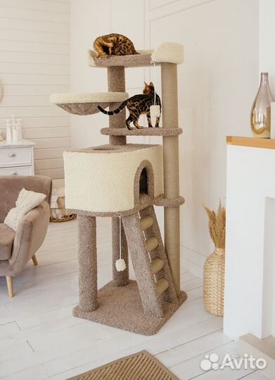 Когтеточки для кошки с лежанкой