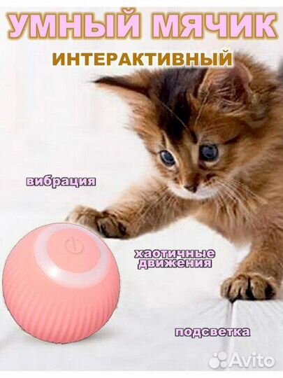 Умный мячик для кошек и собак