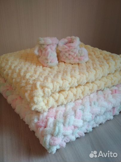 Плед детский вязаный ручная работа