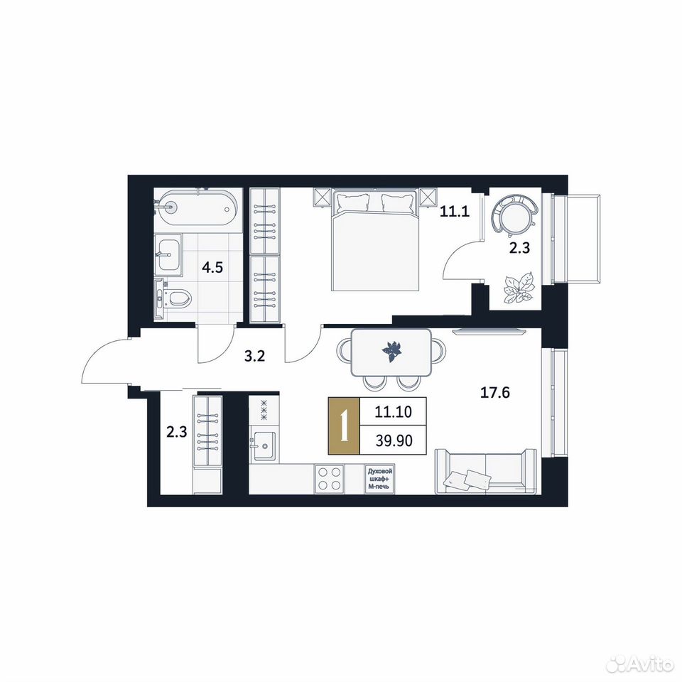 1-к. квартира, 39,9 м², 17/17 эт., Стерлитамак