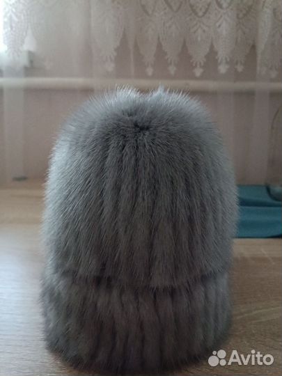 Шапка норковая женская вязаная