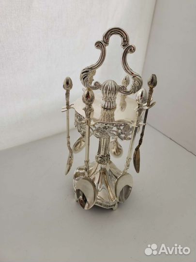 Предметы сервиза из металла мельхиор