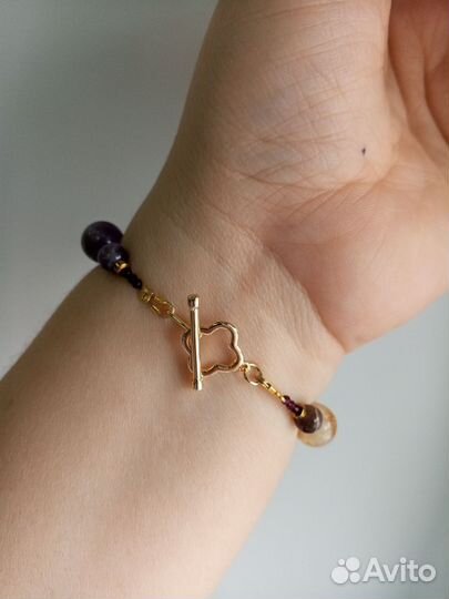 Браслет с аметистом, цитрином