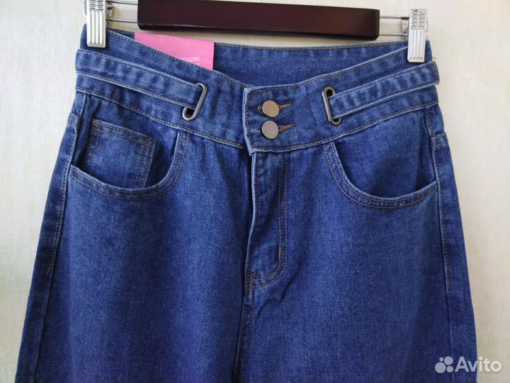 Плотные джинсы 42 44 женские новые бананы Брюки