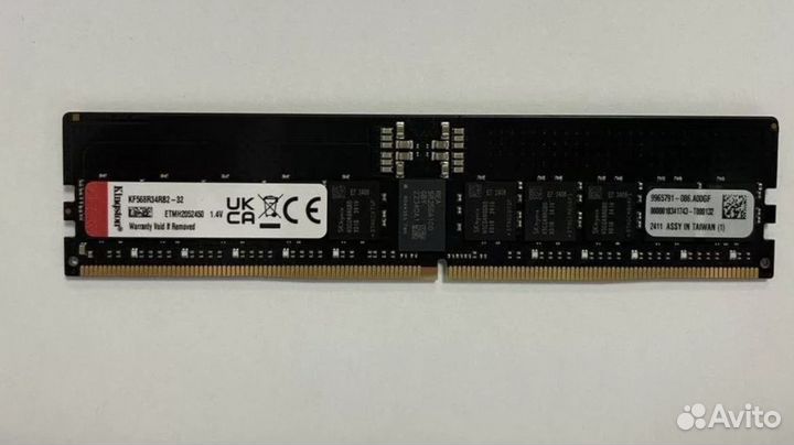 Серверная DDR5 4x32gb 6800Mhz rdimm(2Rx8) Kingston