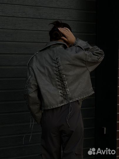 Кожаная куртка косуха винтажная