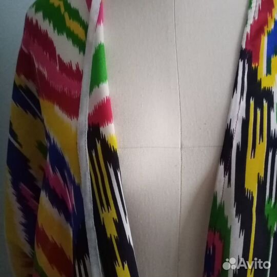 Узбекский шелковый халат из иката. Бохо кафтан