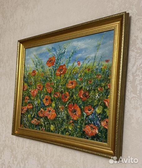 Картина Маки холст масло