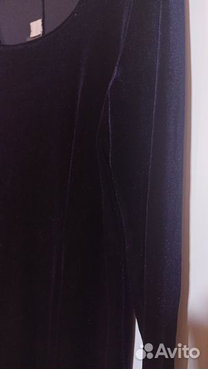 Платье бархатное синее