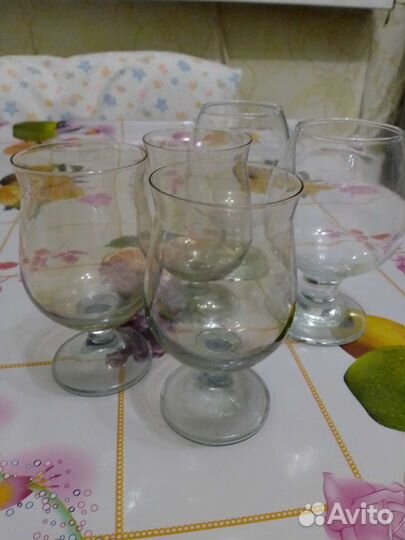 Фужеры цветное стекло ссср,бокалы