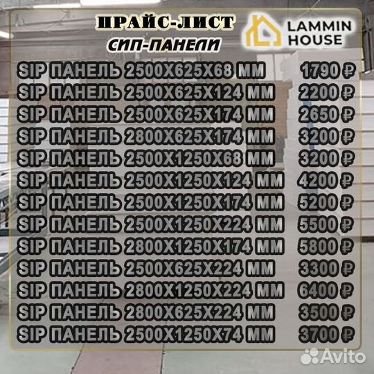 Сип панели 2500*625. Домокомплекты