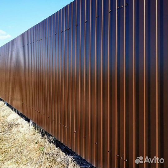 Профлист С8, Профнастил Шоколад, Забор, за
