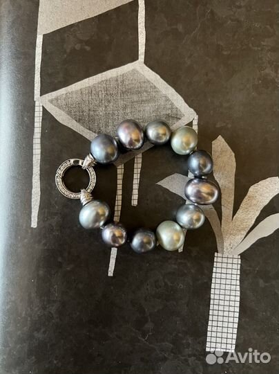 Жемчужный браслет цирконом