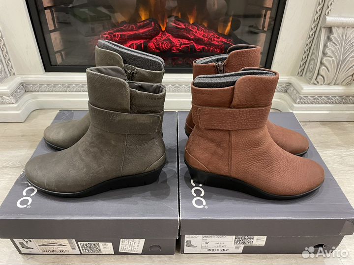 Полусапоги ботильоны Ecco Skyler нубук 36,37 р-р