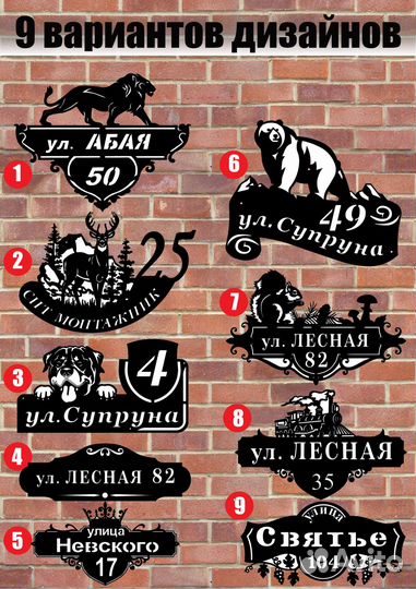 Адресные таблички из металла на заказ