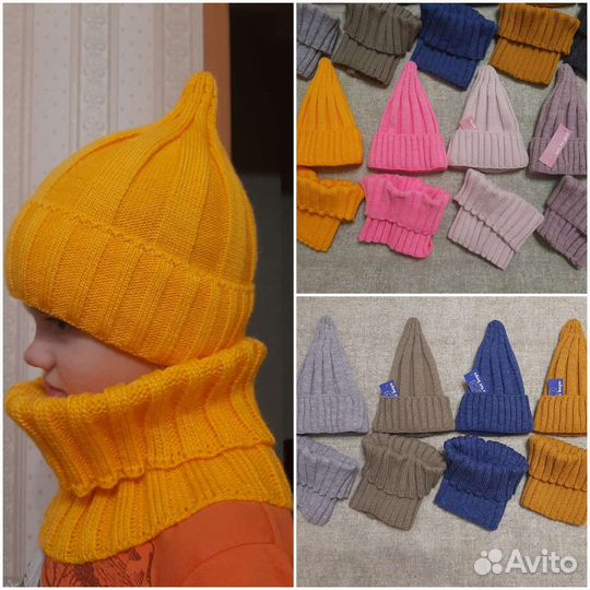 Комплект шапка-снуд новый