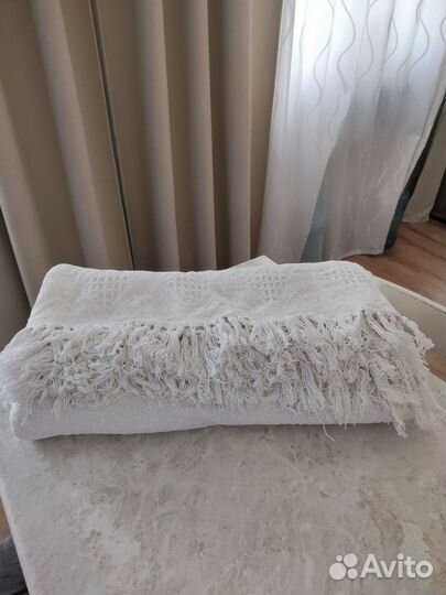 Плед белый в стиле zara home, HM (на брони)