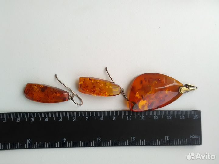 Винтажные украшения - серебро, янтарь