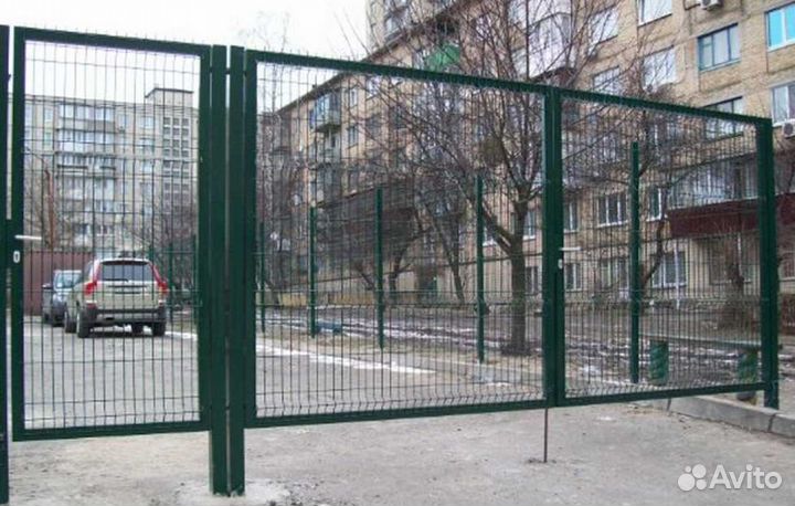Забор металлический,ворота быстро