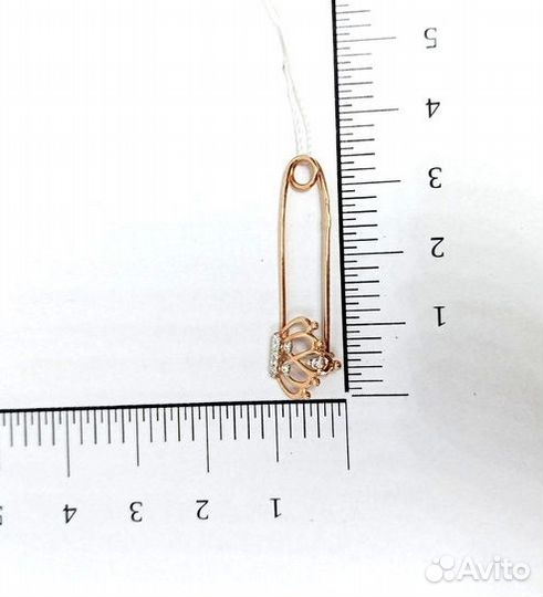 Брошь с синтетическим камнем Золото