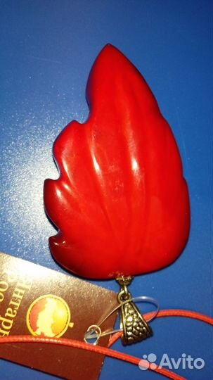 Кулон янтарь желток Калининград колор лист шик