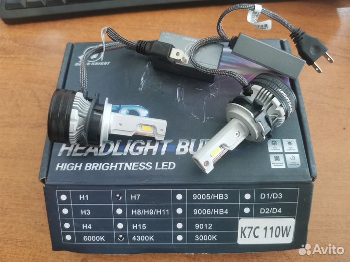 Светодиодные лампы LED h7 down knight K7C