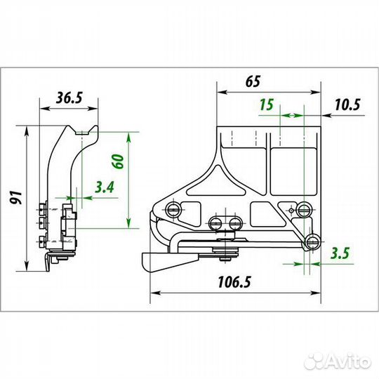 Кронштейн бок.(для пн-23) ал6.133.357