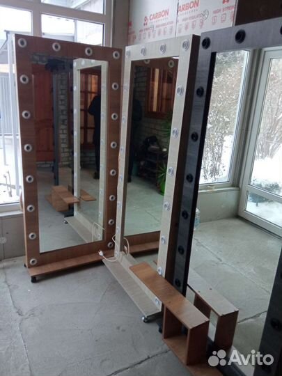 Зеркало гримерное, напольное с лампочками