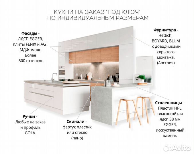 Прямая кухня в потолок. Кухонный гарнитур на заказ