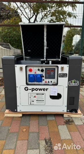 Дизельный генератор 10 kW G-power однофазный