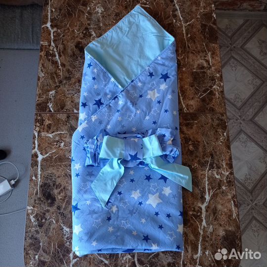 Конверт на выписку летний для мальчика двусторонни