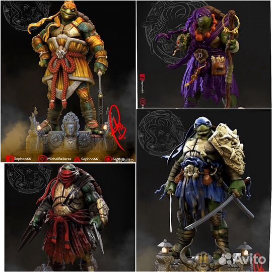 Фигурки черепашки ниндзя teenage ninja turtles