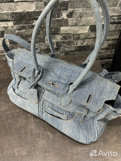 Сумка birkin джинсовая